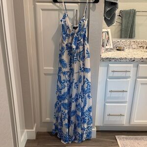 Blue and White Floral Maxi Dress - VICI